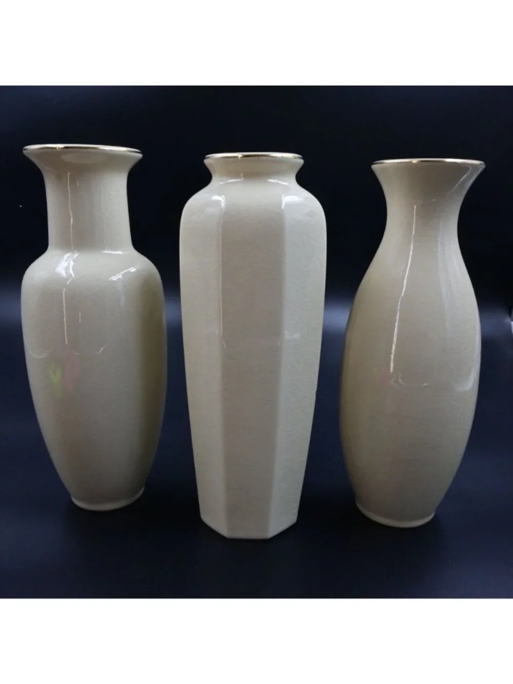 Japanese Humming Bird Floral Vase Set Of 3